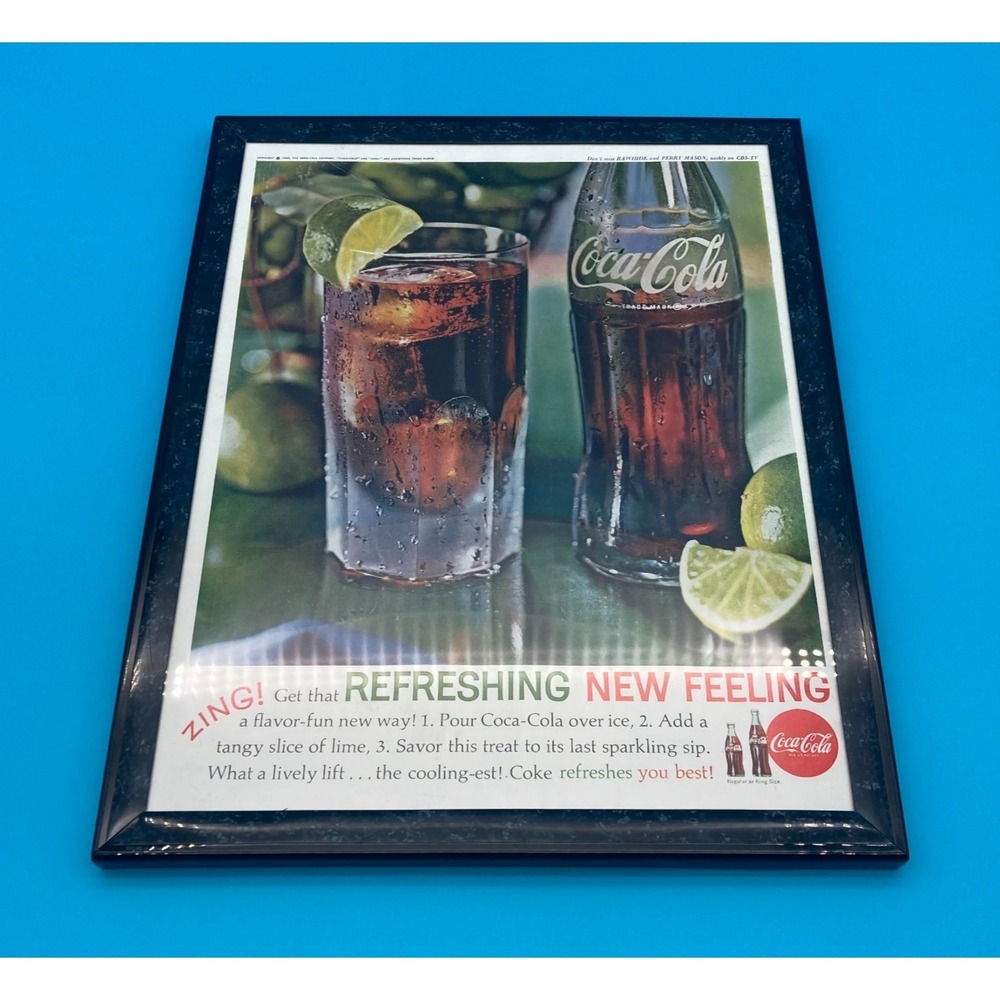 1962 Vintage Coca-Cola "Zing!" Framed Magazine Advertisement